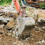 backhoe car working in construction site