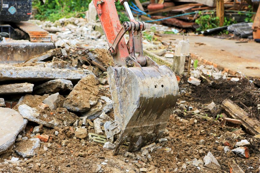 backhoe car working in construction site